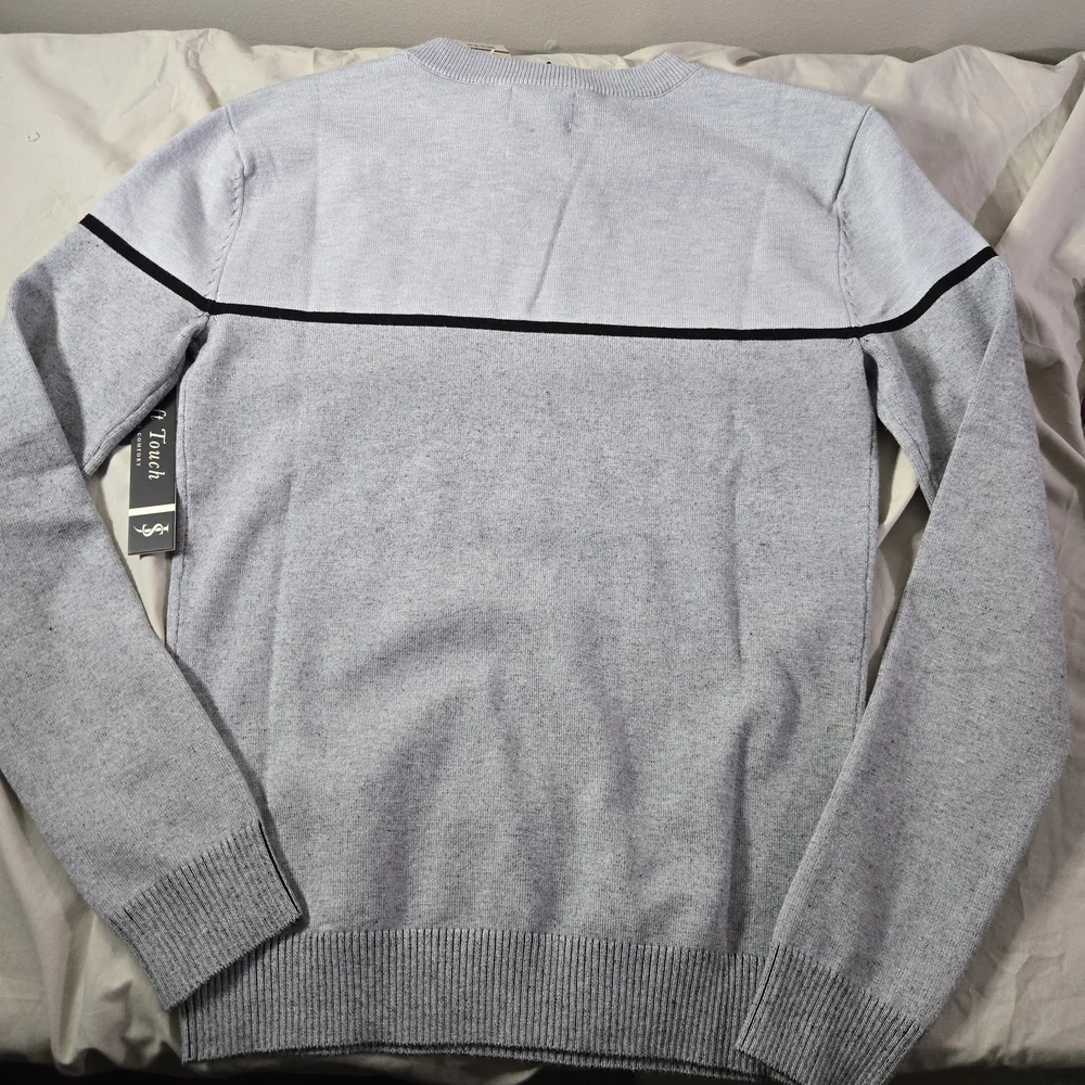Scott James Light Blue/Gray Crewneck Sweater Men's Small New with Tags‎